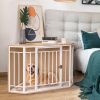 Mewoofun Wooden and Metal Dog House for Small/Medium Dog Crate Furniture Pets