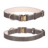 Leather dog collar; Leather Dog Collar Soft Padded Breathable Adjustable Tactical Pet Collar with Durable Metal Buckle for Small Medium Large Dogs